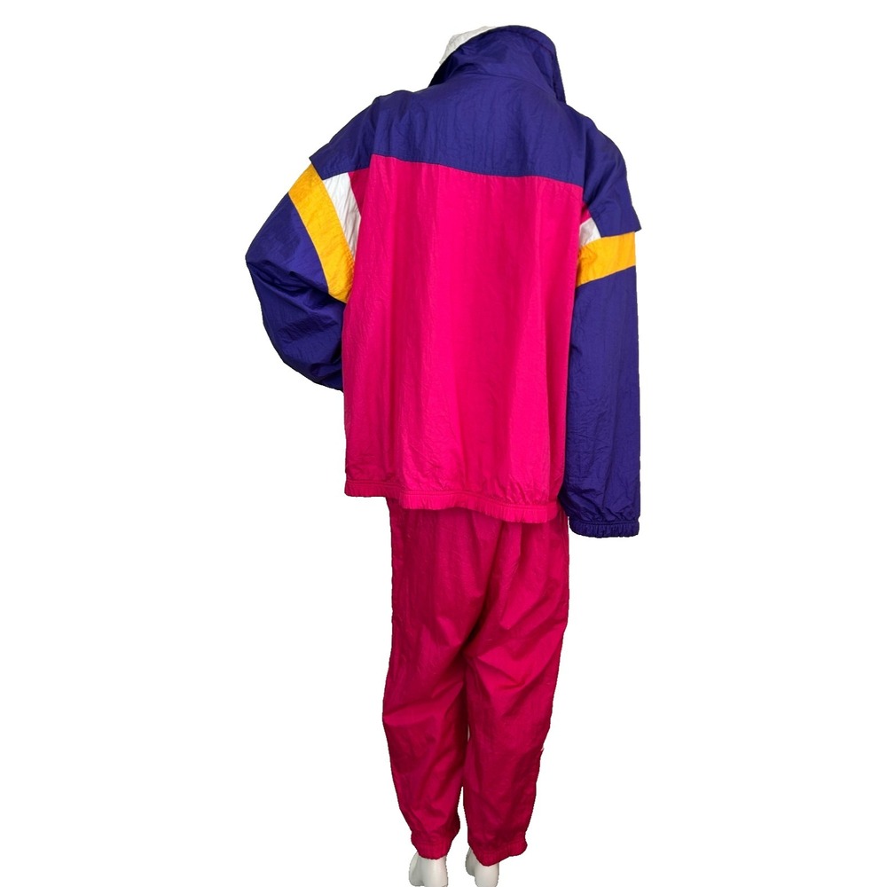 90s Venezia Women's Size XXL Track Suit Set Windbreaker Jacket Pants Pink Lined - Picture 6 of 16